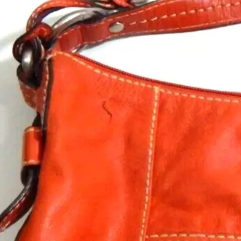 Fossil Orange Hobo Purse